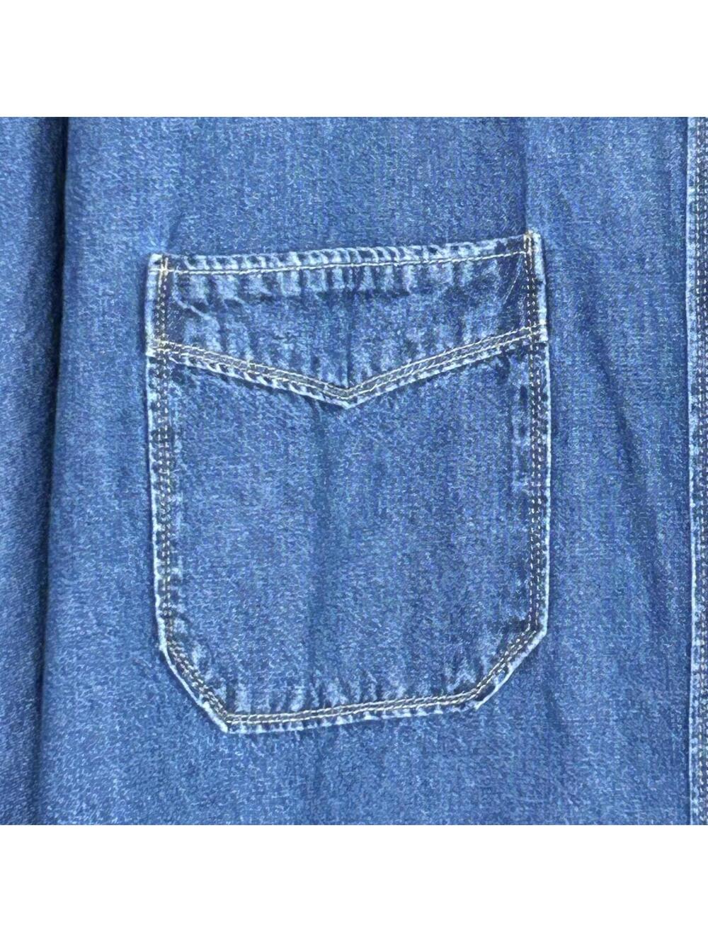 Vintage Bill Blass Unisex Adult Vintage Denim Button-Up Shirt Casual Blue XL - Picture 4 of 6